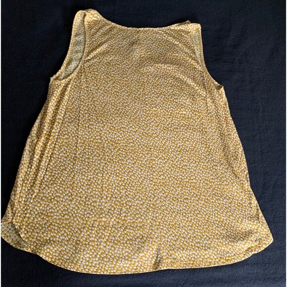Loft Outlet Womens Yellow Floral Sleeveless Blouse Size Large Summer Top - Picture 8 of 9